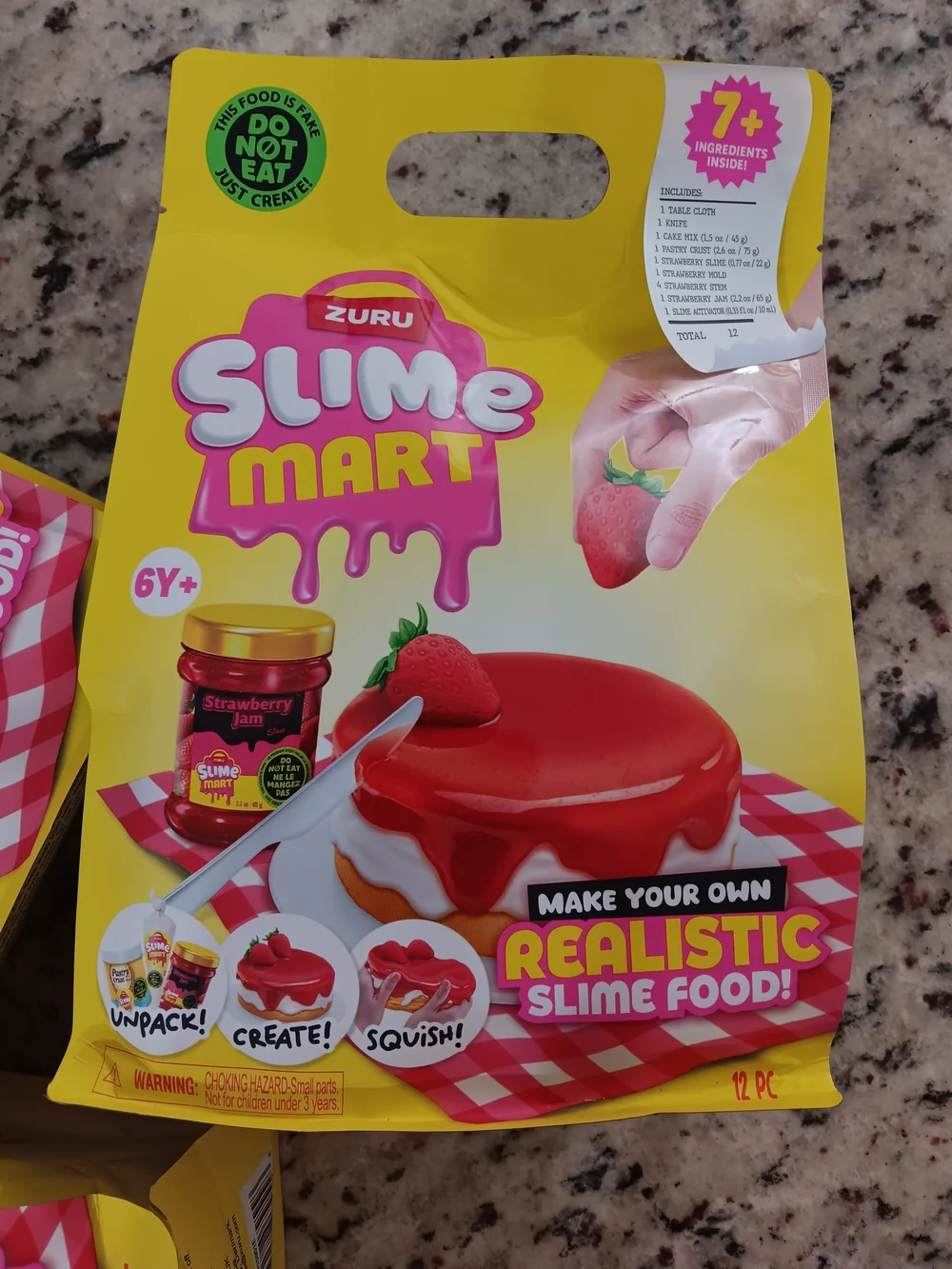Slime Mart Realistic Slime Food - Waffles, Fruit Tart, Strawberry Cheesecake